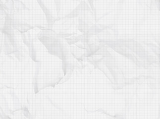 White crumpled mesh paper texture pattern perfect for scrapbooking and retro wrapping design. Vintage stationery. Realistic wrinkled handmade surface for background.