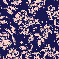 seamless gentle vector paisley print with ethnic paisley and flowers pattern, allover composition. Detailed beautiful paisleys with floral motives in black and white.	
