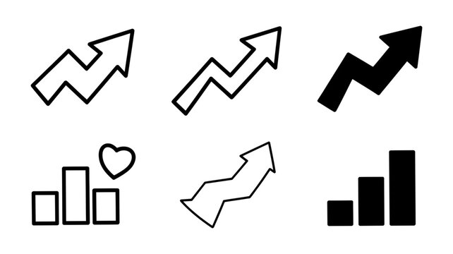 Vector art of hand drawn arrow collection set of doodle arrows, sketch style vector illustration of direction indicators, growth and success concept