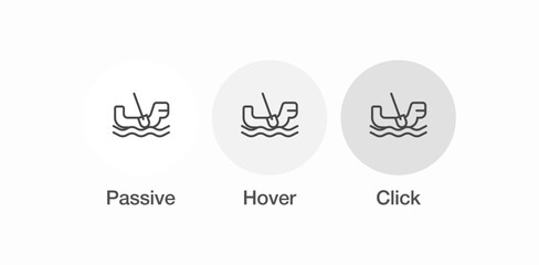 canoe boating water icon sign vector