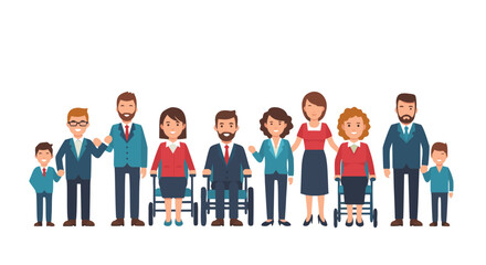 Diverse Group of People Including Children, Adults, and Individuals in Wheelchairs Representing Inclusivity and Diversity