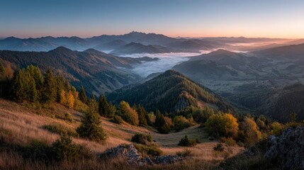 Peaceful dawn over clouds with sacred, cinematic atmosphere.