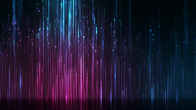 Neon blue and pink glowing lines in dark abstract background