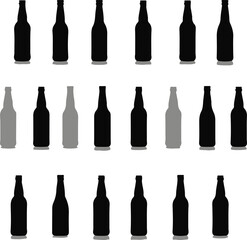 Assorted Bottles Vector Set | Transparent Outline Silhouettes | Minimal Bottle Art JPG