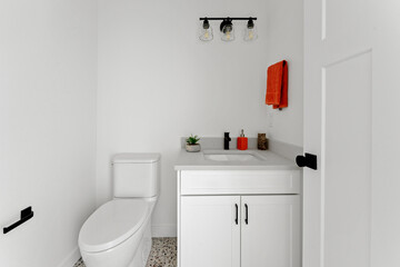 Bathroom with a white toilet and sink