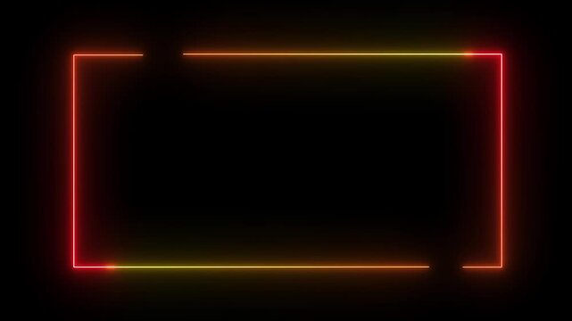 two colors creative neon speech quote frame with animated corner commas.