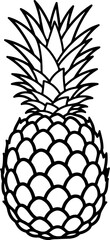 Stylized Pineapple Outline Illustration