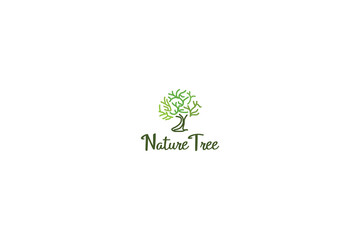 Abstract Line Art Brain Tree logo Representing Vitality and Sustainable Growth