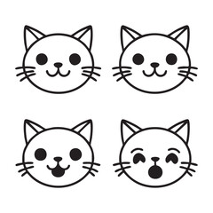 Cute Cat Silhouette Vector Set