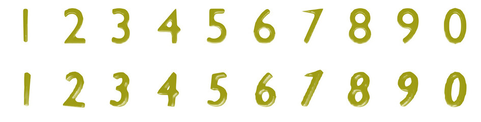 numbers isolated, isolated 3d numbers, transparent 3d