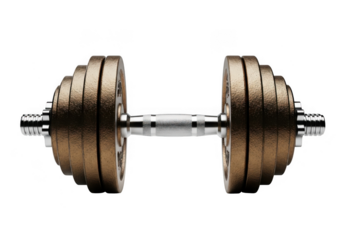 Single dumbbell isolated on transparent background