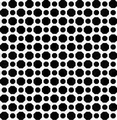 Seamless texture in the form of a geometric pattern of black octagons on a white background
