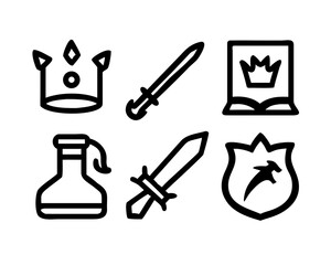 A set of medieval icons for fantasy storytelling