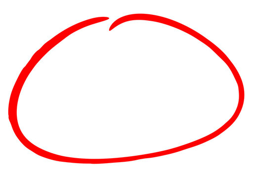 Hand-Drawn Red Circle Outline&mdash;Imperfect Sketchy Frame Element