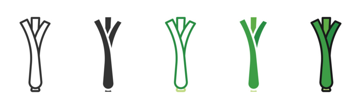 leek vegetable icon set, vector illustration . 