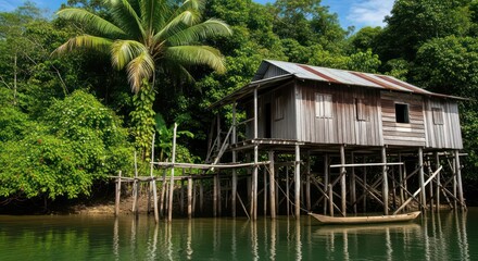 Obraz premium house on the river