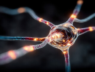 Neural network symbolizing memory decline in Alzheimer's disease with glowing connections displaying fading cognitive function