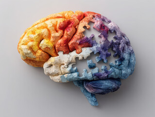 Puzzle pieces represent memory loss in Alzheimer's disease, with gaps highlighting the struggle of individuals affected by this condition and their loved ones