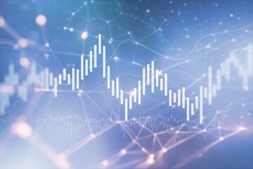 Multi exposure of abstract financial graph background