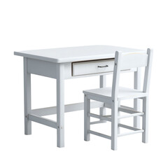 Fototapeta premium PNG of White children’s table and chair set, perfect for playtime or homework in any playful environment.