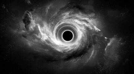 Swirling black hole with cosmic dust in deep monochrome space