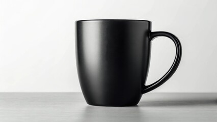 Obraz premium Black curved mug with copyspace mockup ceramic mockup coffee mockup drinkware mockup kitchen mockup cup mockup branding mockup logo mockup beverage mockup background image