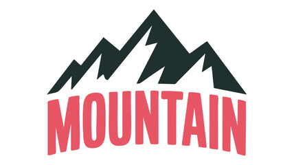 Bold mountain logo design with red text for outdoor adventure branding