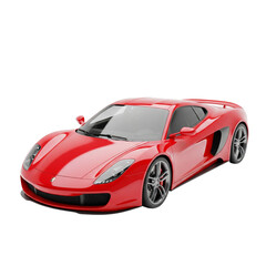 Obraz premium Red sports car isolated on transparent background, a sleek and powerful vehicle