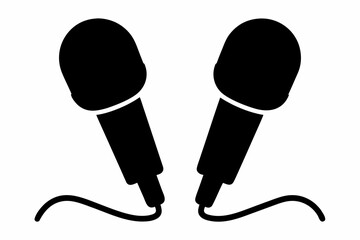 microphone black silhouette vector, mic symbol, microphone icon