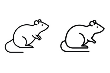 Rat Animals icon set. Simple vector icons isolated on a white background