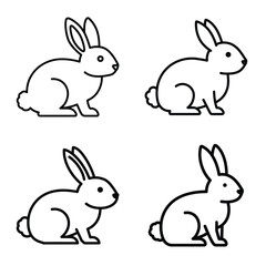 Rabbit Animals icon set. Simple vector icons isolated on a white background