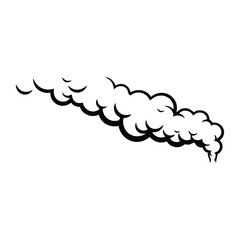 Illustration of smoke plume, rising diagonally upward