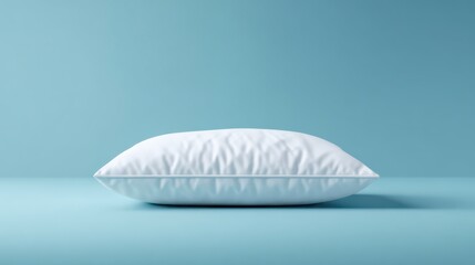 Serene Comfort: A pristine, fluffy pillow rests gently, inviting rest and relaxation in a tranquil setting, embodying the essence of peaceful slumber.