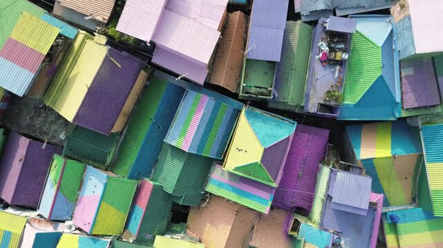 Aerial view of Colorful Village in Java