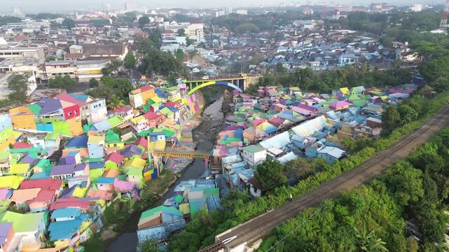 Aerial view of Colorful Village in Java