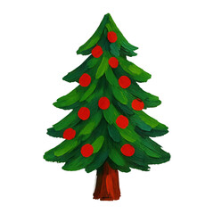 PNG Vibrant festive Christmas tree illustration.
