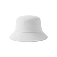 Stylish white bucket hat offering sun protection and a fashionable neutral accessory with