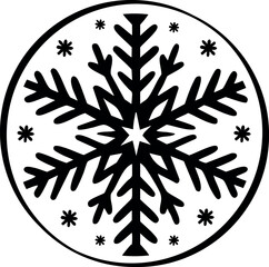 Winter holidays laser cut circle coaster template with snowflake ornaments. Cnc cutting with metal, wood, glass, engraving. Christmas decor. Vector round design