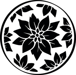 Winter holidays laser cut circle coaster template with snowflake ornaments. Cnc cutting with metal, wood, glass, engraving. Christmas decor. Vector round design