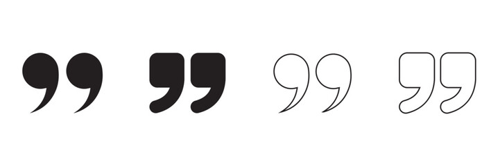 Quote Mark Icon Set Vector Modern Quotation Marks, Speech Bubble, Talk Symbol, Outline Typography 
Design Collection