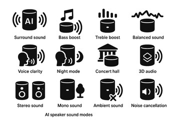 Voice audio speaker treble icon vector sound ai concert boost bass hall
