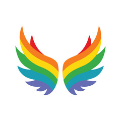 Fototapeta premium rainbow wings vector