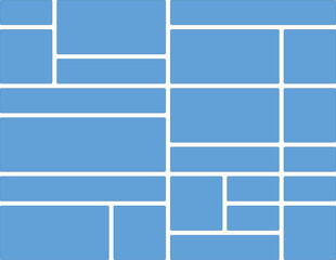 Modern mood board or photo collage grid with various empty rectangular spaces