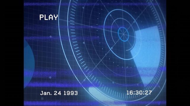 Playback indicator starting radar UI rotating wedge lighting progress-bar flashing purple scanlines