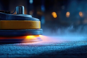 Floor cleaning machine close-up