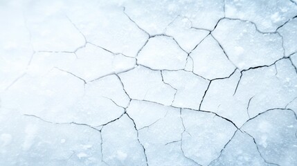 Cracked White Ice Surface