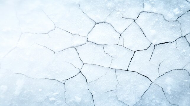 Cracked White Ice Surface