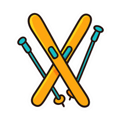 Obraz premium PNG Ski equipment cartoon illustration.