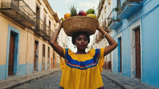 Woman from the palenqueras of Cartagena.