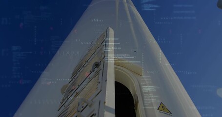 Technician releasing hatch latch for inspection, opening turbine and climbing inside with overlay - Powered by Adobe